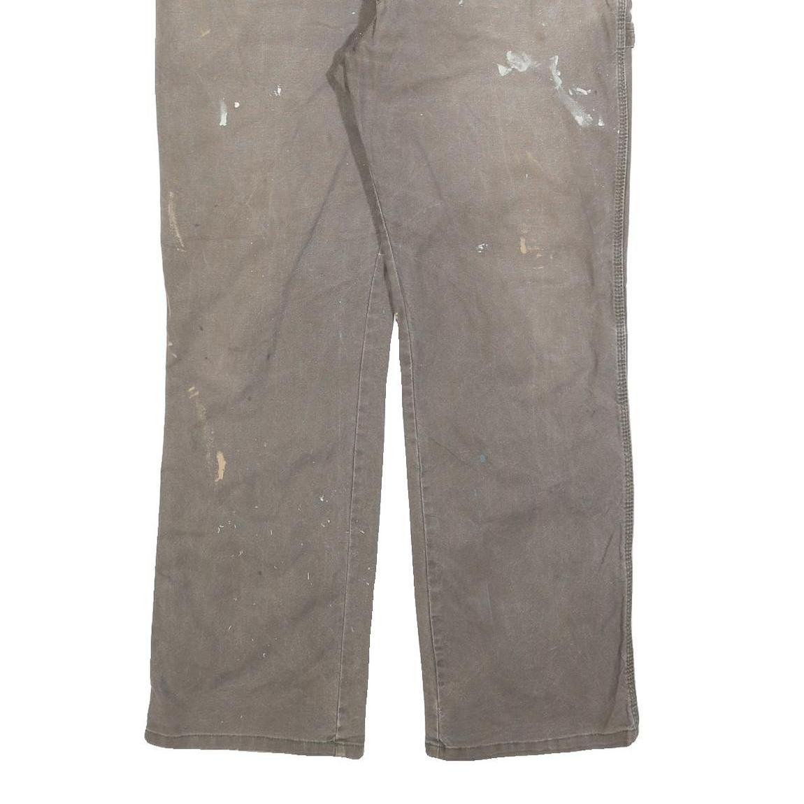 DICKIES Mens Brown Relaxed Straight Denim Cotton Blend Medium W36 L32 Workwear