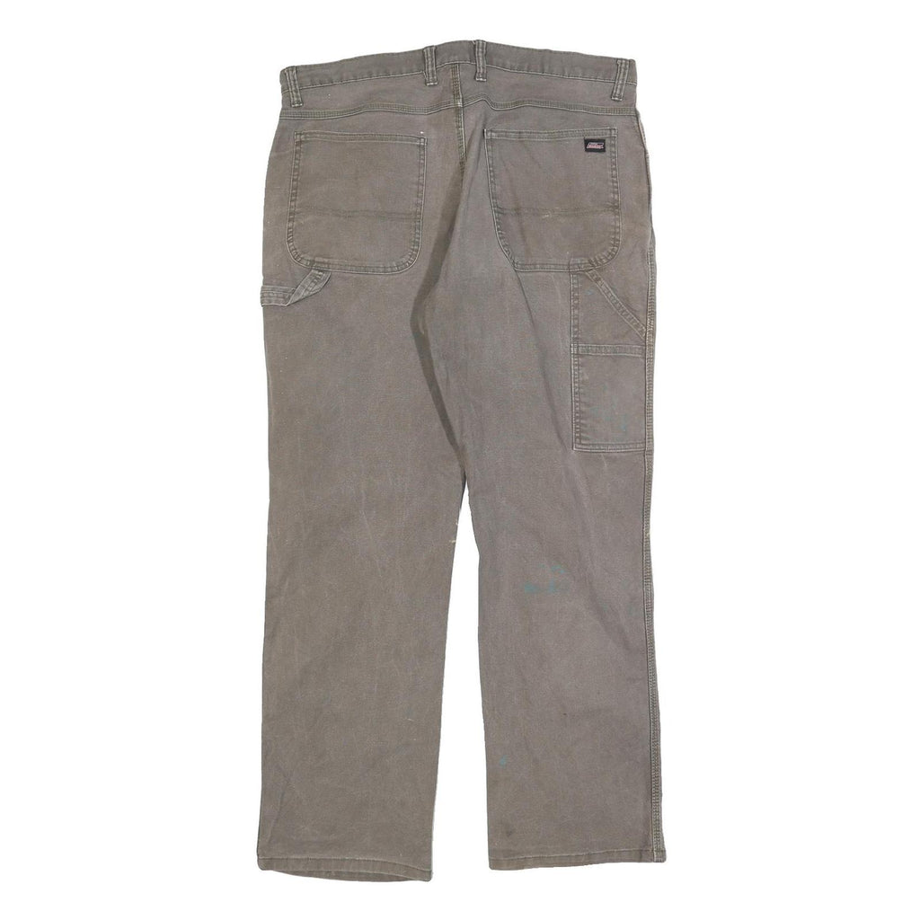 DICKIES Mens Brown Relaxed Straight Denim Cotton Blend Medium W36 L32 Workwear