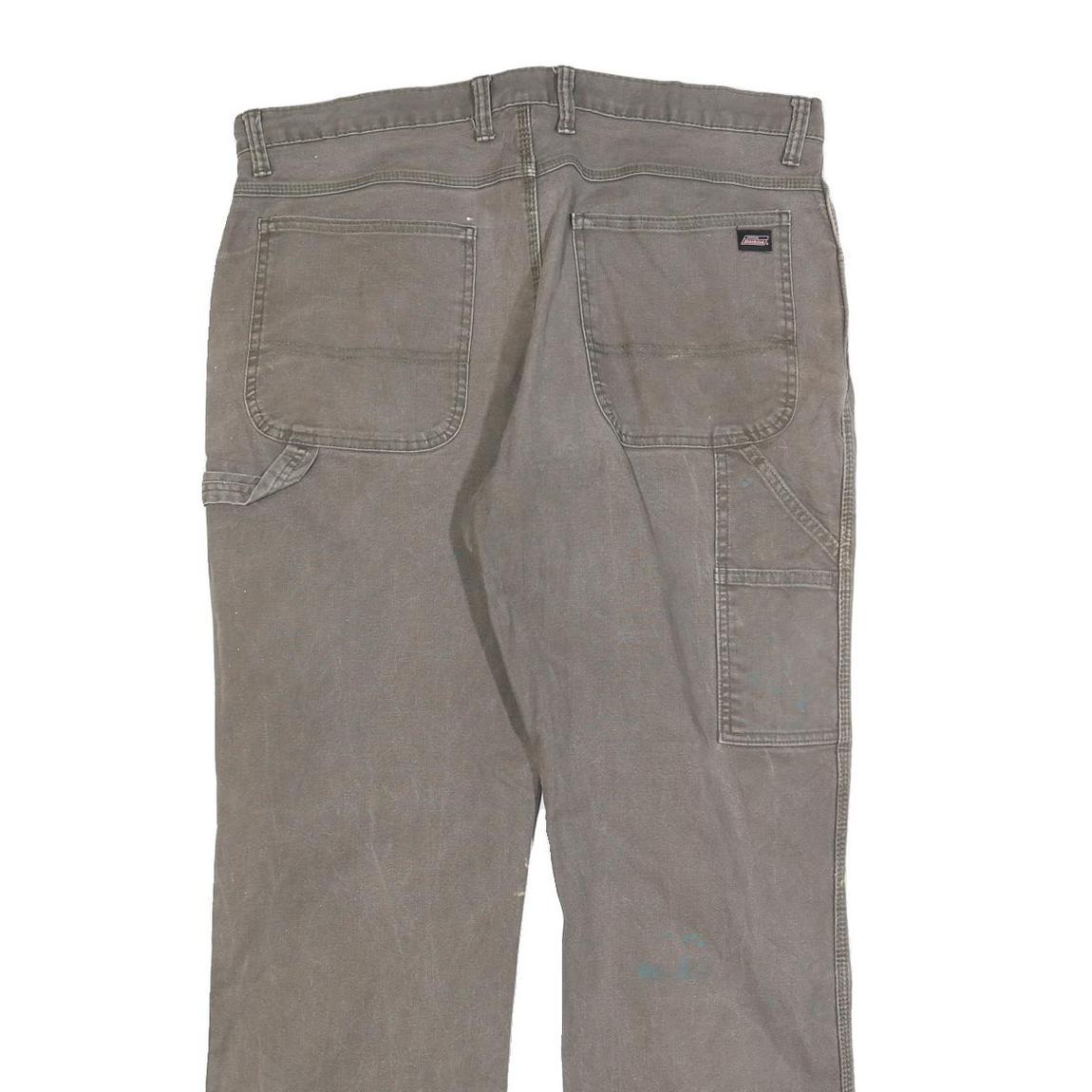 DICKIES Mens Brown Relaxed Straight Denim Cotton Blend Medium W36 L32 Workwear