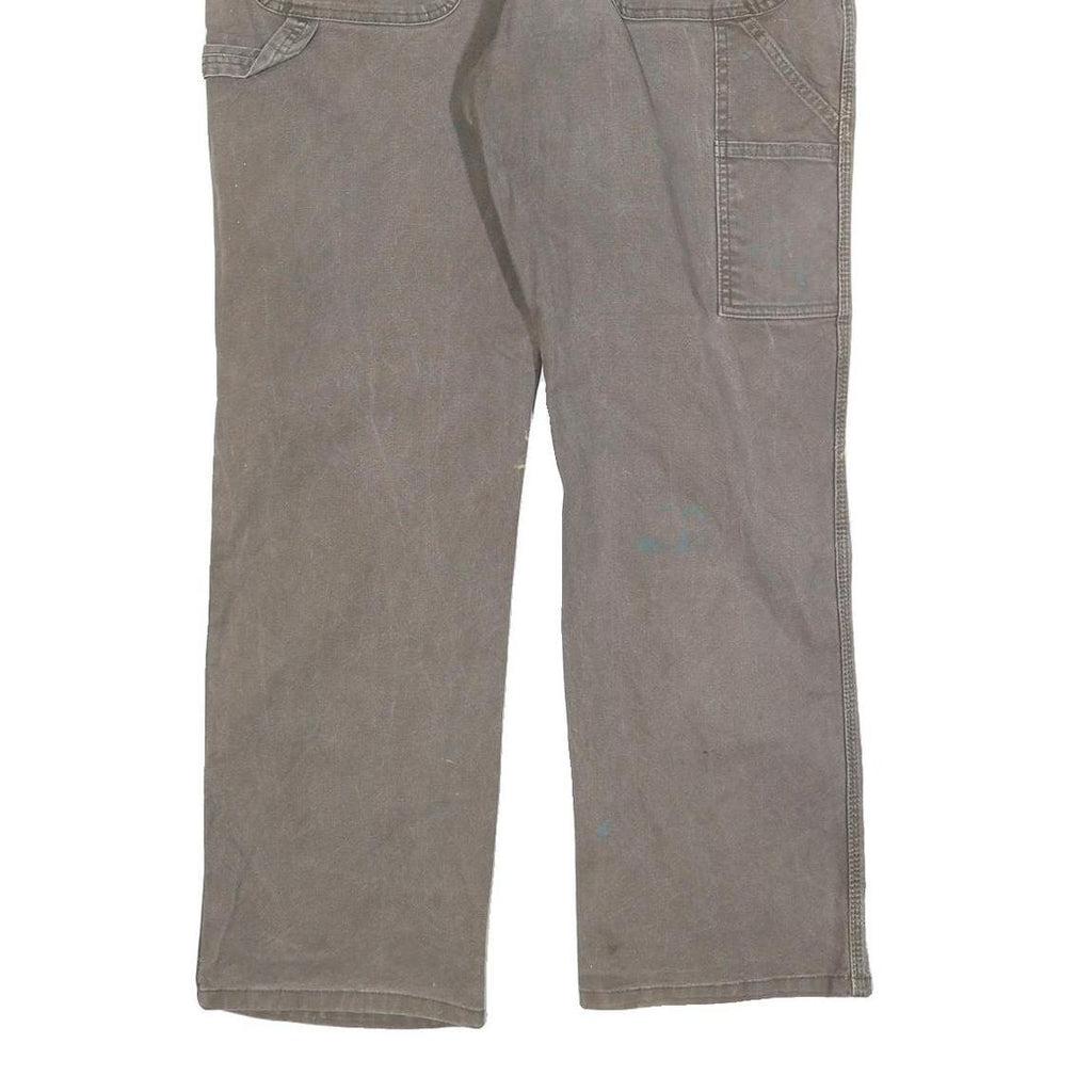 DICKIES Mens Brown Relaxed Straight Denim Cotton Blend Medium W36 L32 Workwear