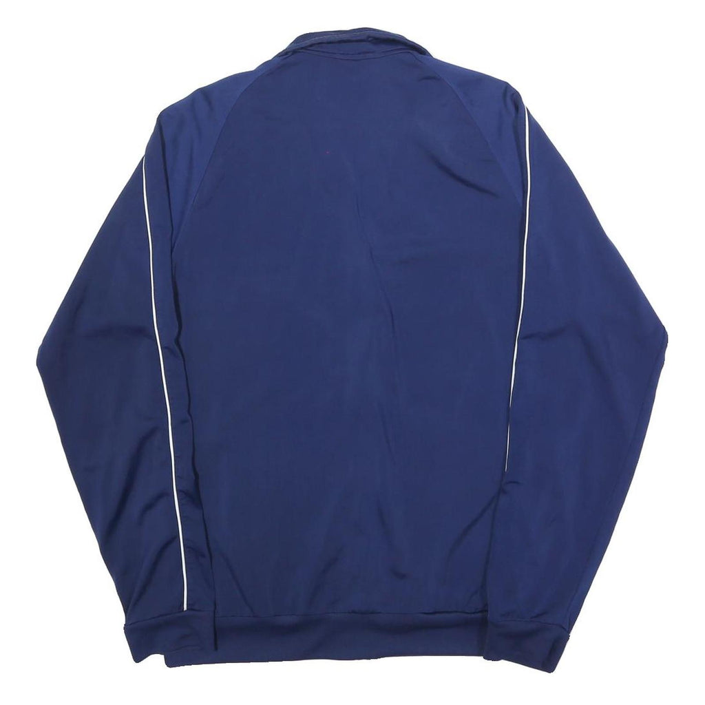 ADIDAS Mens Blue Jacket L Polyester Blend Plain Zip Sports Training Track Top