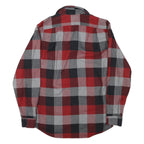 EDDIE BAUER Mens Red Black Grey Check Shirt S Classic Fit Cotton Casual