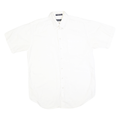 NAUTICA Mens White Cotton Blend Short Sleeve Button Shirt L Casual Classic