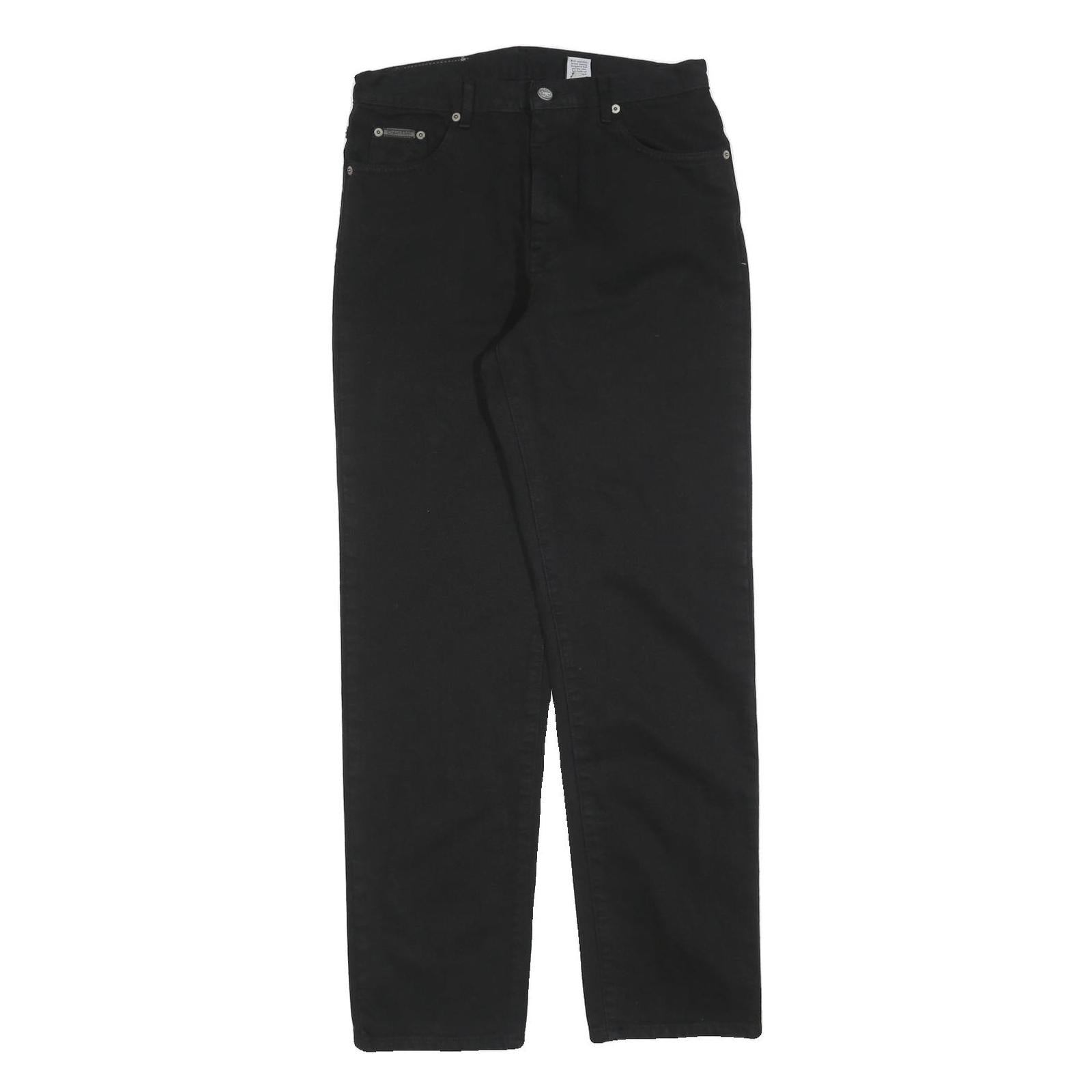 CALVIN KLEIN JEANS Womens Black Regular Straight Denim W30 L32 Cotton Blend Zip