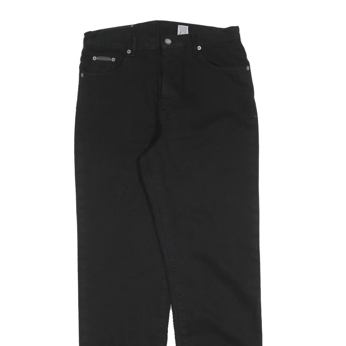 CALVIN KLEIN JEANS Womens Black Regular Straight Denim W30 L32 Cotton Blend Zip