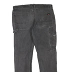 DICKIES Mens Regular Fit Black Denim Jeans W38 L32 Workwear Zip Closure