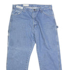 DICKIES Mens Blue Regular Fit Straight Denim Jeans W37 L30 Workwear Zip Closure