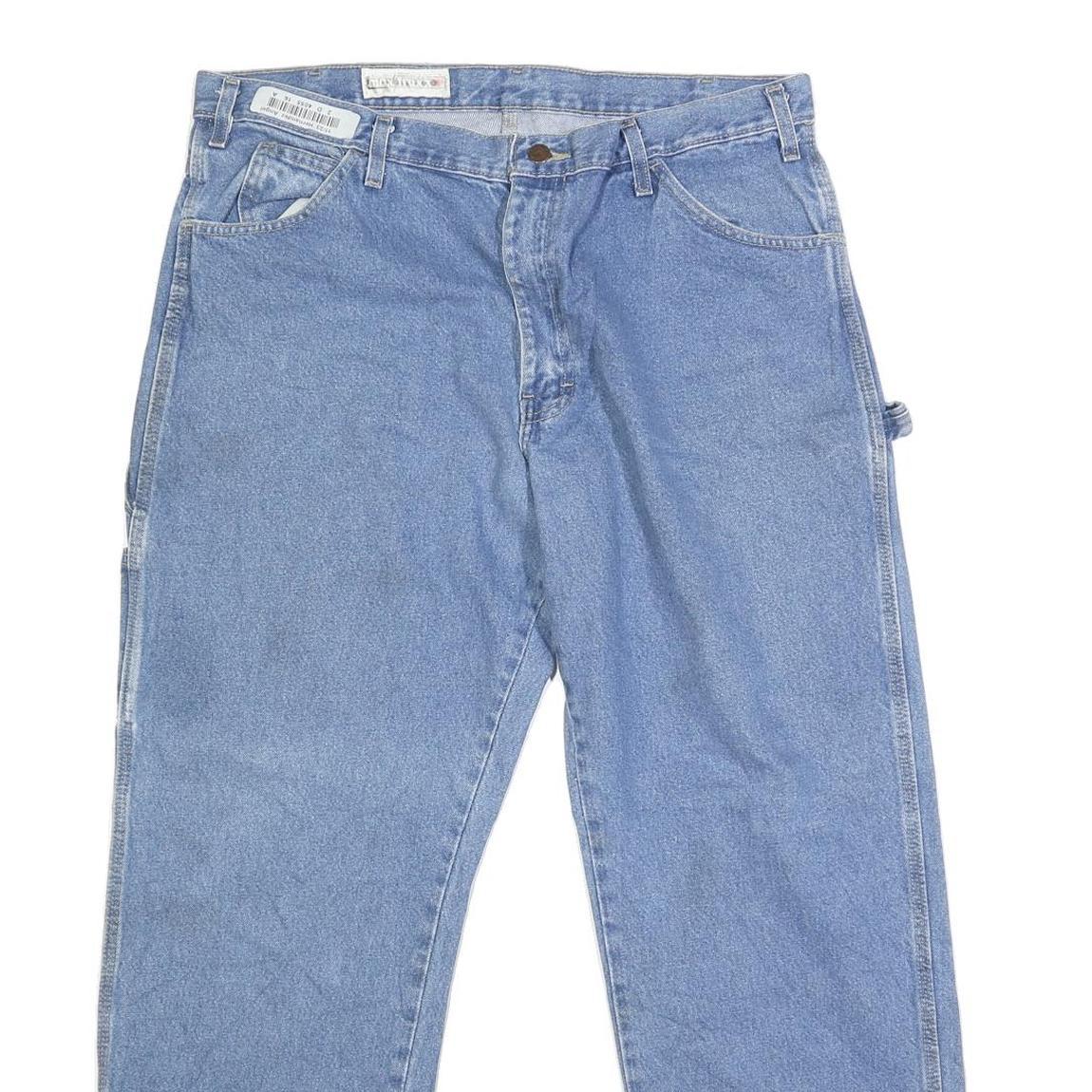 DICKIES Mens Blue Regular Fit Straight Denim Jeans W37 L30 Workwear Zip Closure