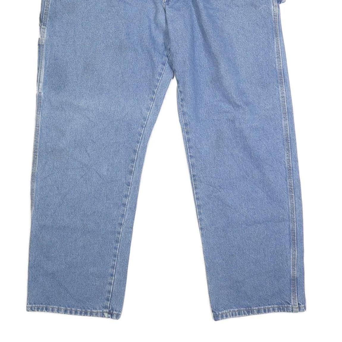 DICKIES Mens Blue Regular Fit Straight Denim Jeans W37 L30 Workwear Zip Closure