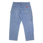 DICKIES Mens Blue Regular Fit Straight Denim Jeans W37 L30 Workwear Zip Closure