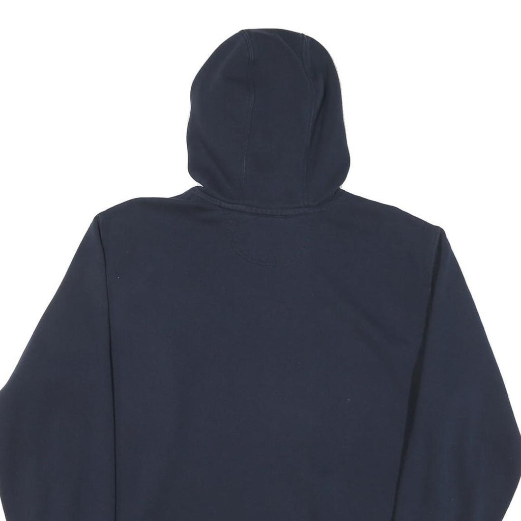 CARHARTT Mens Navy Blue Logo Print Hoodie L Cotton Blend Pullover Drawstring