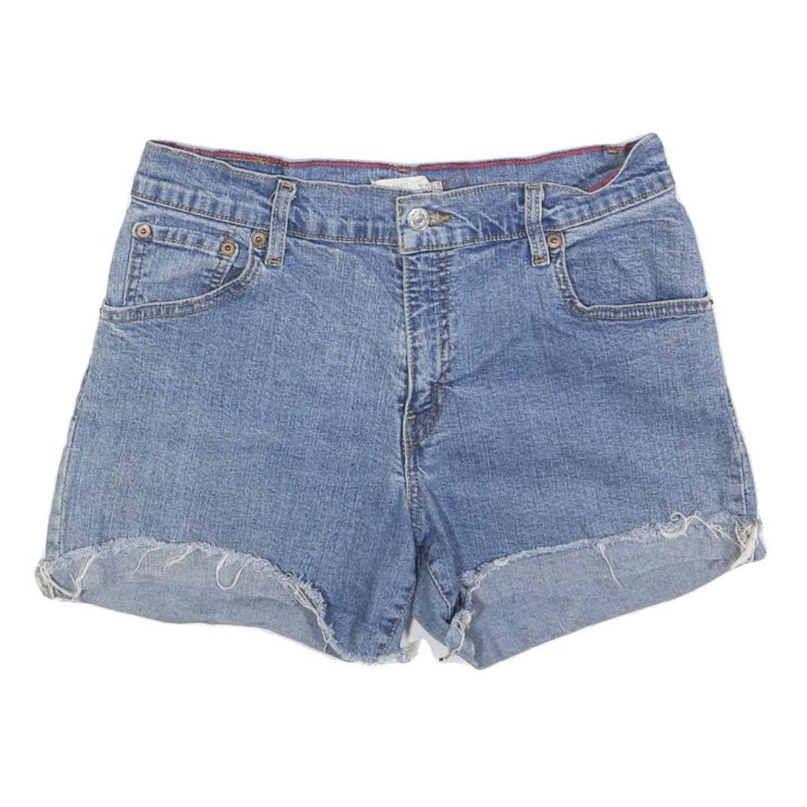 LEVI'S Womens Denim Blue Casual Shorts S W28 Frayed Hem Classic Fit