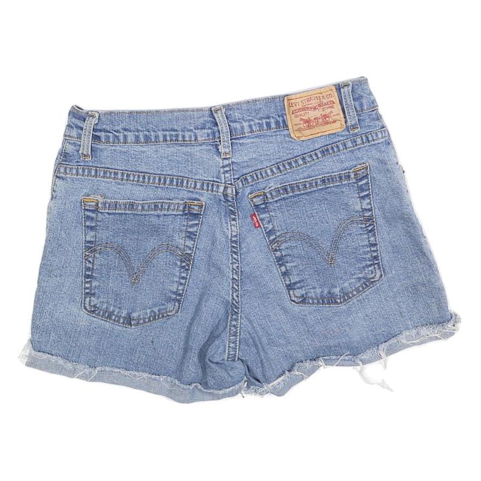 LEVI'S Womens Denim Blue Casual Shorts S W28 Frayed Hem Classic Fit