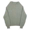 Womens Grey Patterned Jumper Crew Neck Cable Knit XL Classic Style Winter