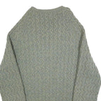 Womens Grey Patterned Jumper Crew Neck Cable Knit XL Classic Style Winter