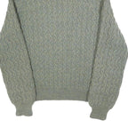 Womens Grey Patterned Jumper Crew Neck Cable Knit XL Classic Style Winter