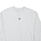 ADIDAS Womens Grey Crew Neck M Cotton Blend Logo Sweatshirt Pullover