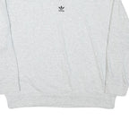 ADIDAS Womens Grey Crew Neck M Cotton Blend Logo Sweatshirt Pullover
