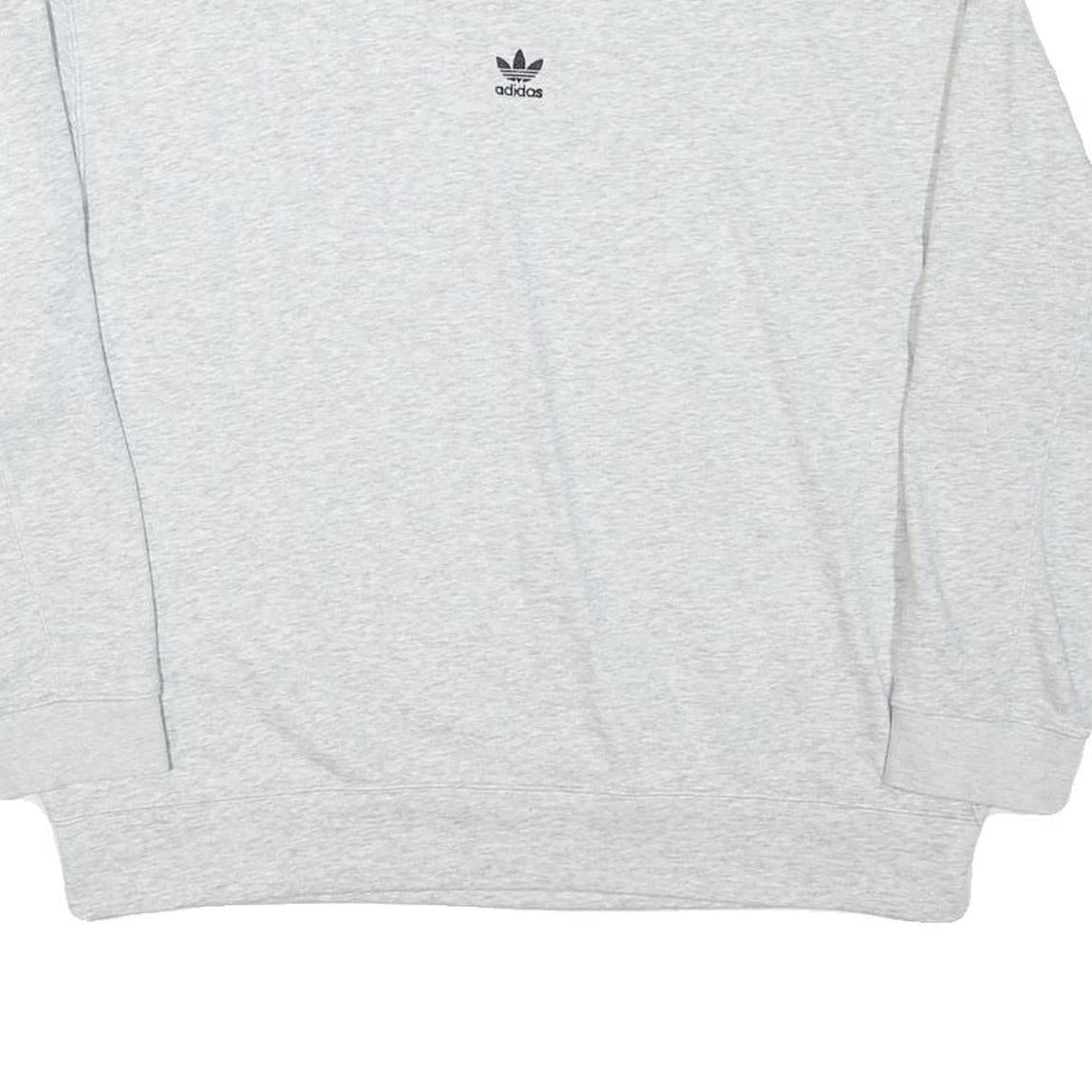 ADIDAS Womens Grey Crew Neck M Cotton Blend Logo Sweatshirt Pullover