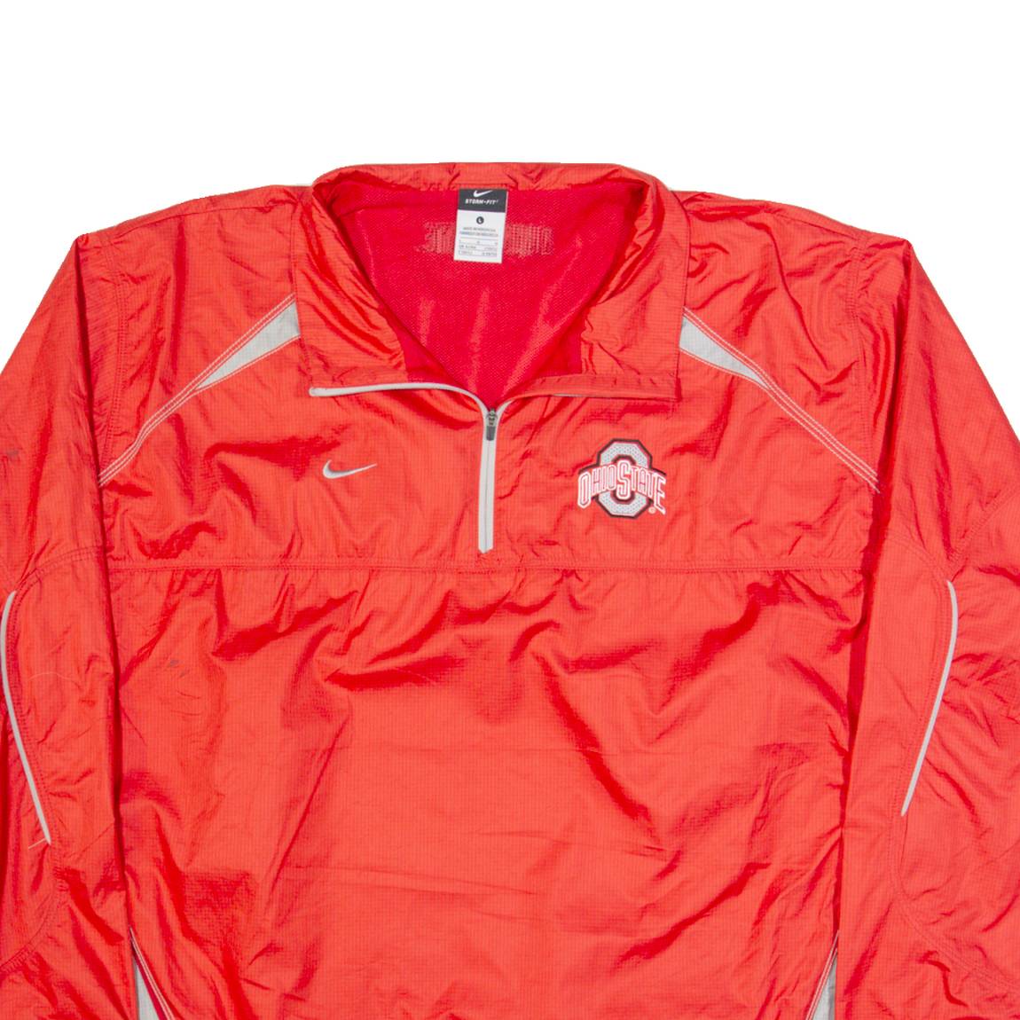 NIKE Ohio State Buckeyes Mens Pullover Jacket Red USA L