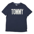 HILFIGER DENIM Mens Navy Blue Cotton Blend T-Shirt M Short Sleeve Crew Neck