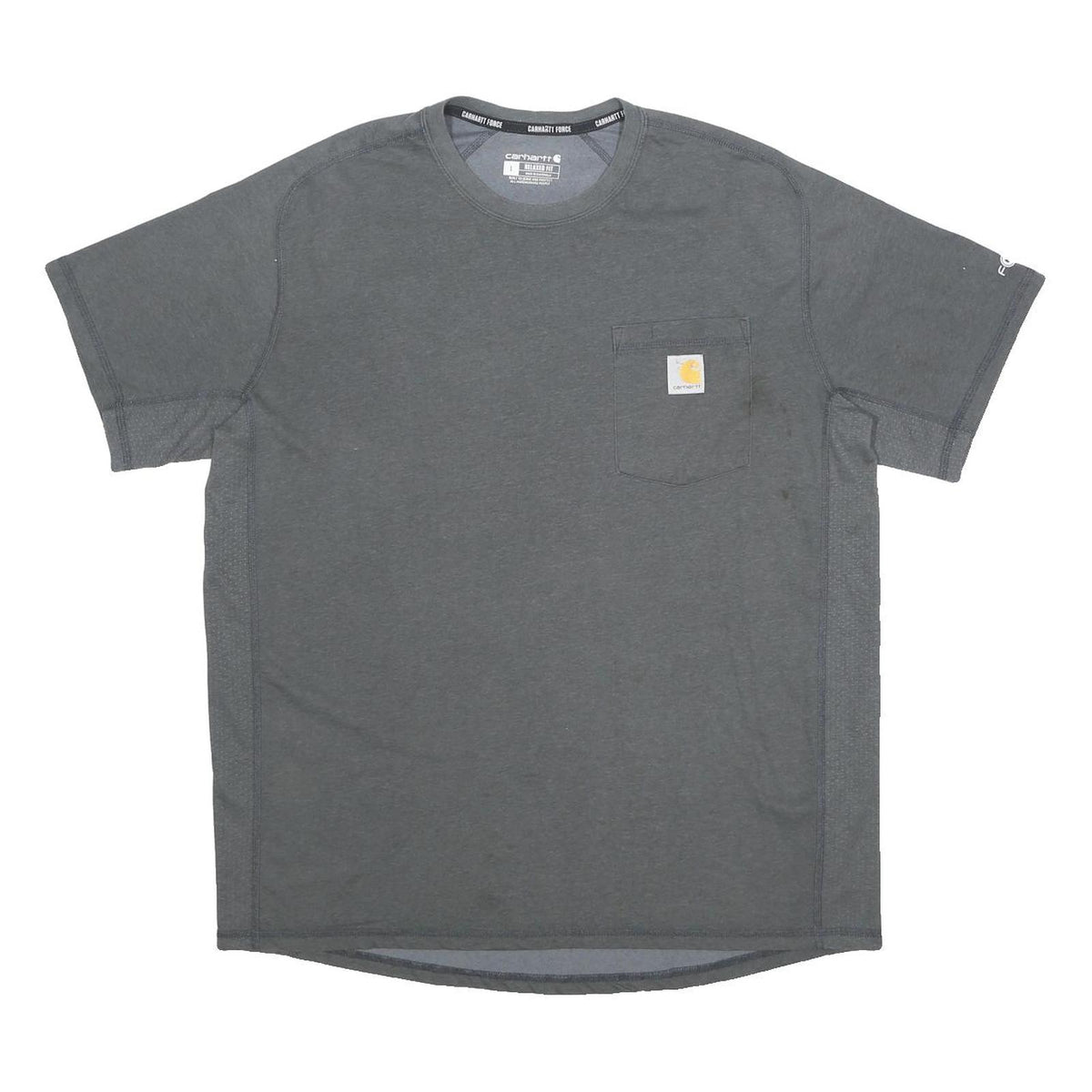 CARHARTT Mens Grey Pocket T-Shirt L Short Sleeve Crew Neck Cotton Blend Workwear