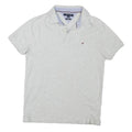 TOMMY HILFIGER Mens Grey Short Sleeve Cotton Blend Polo Shirt M Classic Logo