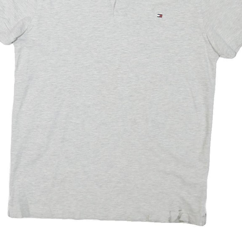 TOMMY HILFIGER Mens Grey Short Sleeve Cotton Blend Polo Shirt M Classic Logo