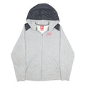 NIKE Boys Grey & Black Full Zip Hoodie XL Cotton Blend Jersey Relaxed Fit