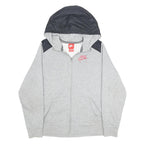 NIKE Boys Grey & Black Full Zip Hoodie XL Cotton Blend Jersey Relaxed Fit