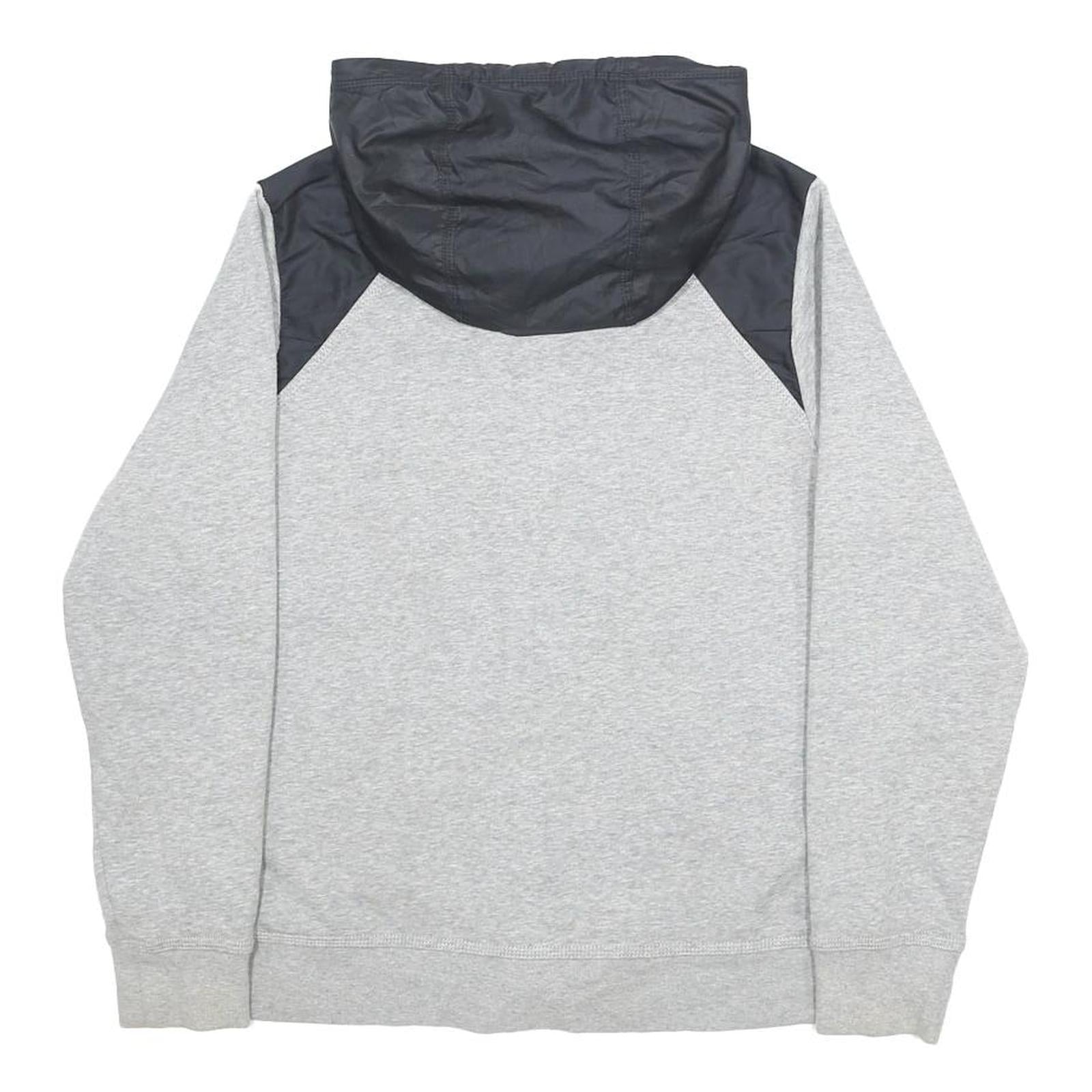 NIKE Boys Grey & Black Full Zip Hoodie XL Cotton Blend Jersey Relaxed Fit