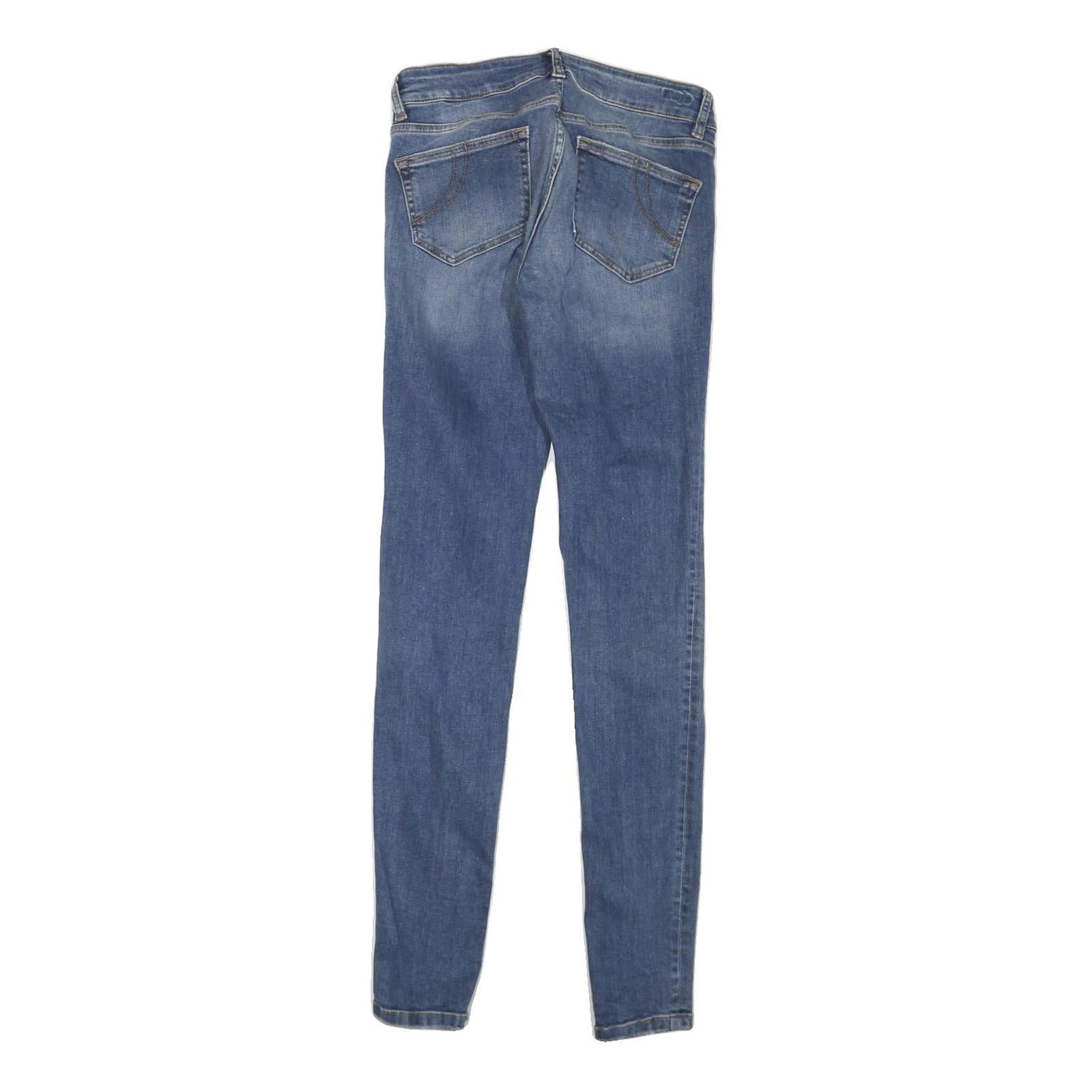 MAJE Womens Regular Blue Skinny Denim Light W28 L32 Zip Cotton Blend Jeans