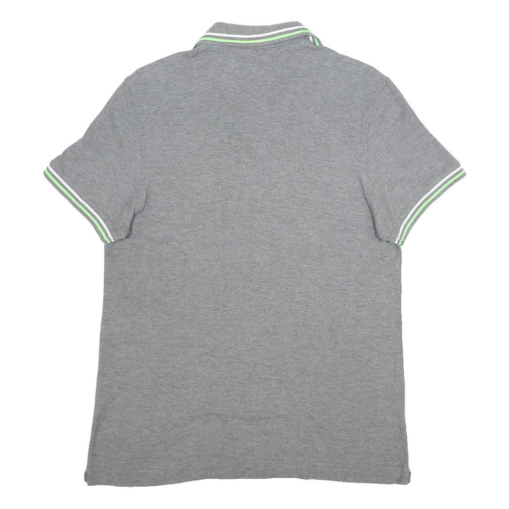 LOTTO Mens Grey Polo Shirt L Cotton Short Sleeve Basic Casual Pique