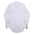 T.M LEWIN Mens White & Blue Check Shirt XL Classic Cotton Long Sleeve Formal