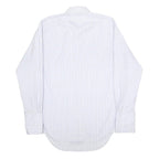 T.M LEWIN Mens White & Blue Check Shirt XL Classic Cotton Long Sleeve Formal