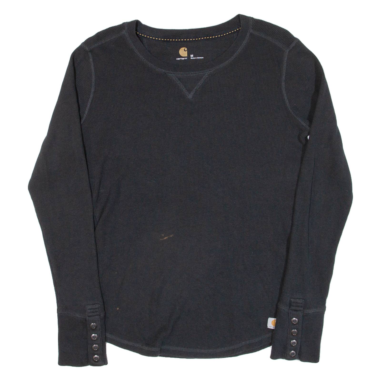 CARHARTT Womens T-Shirt Black Long Sleeve M