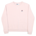 FILA Womens Pink Crew Neck M Sweatshirt Cotton Blend Pullover Casual Basic