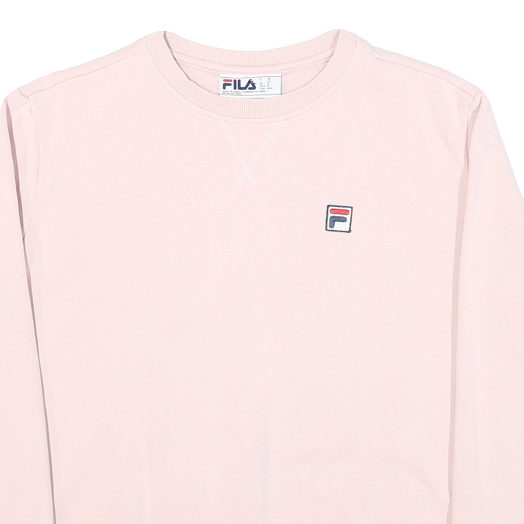 FILA Womens Pink Crew Neck M Sweatshirt Cotton Blend Pullover Casual Basic