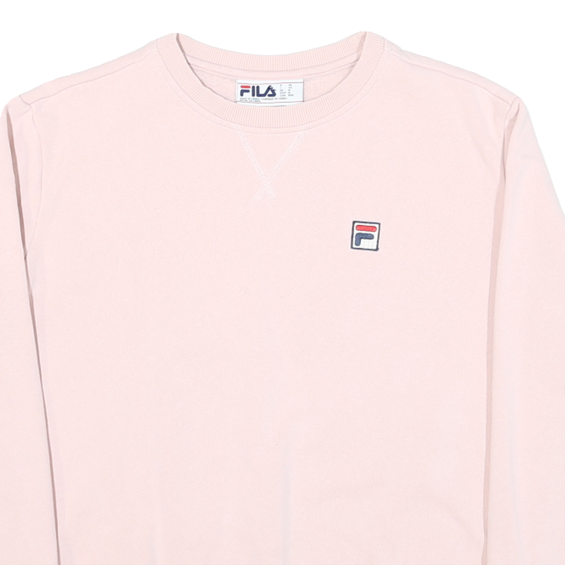 FILA Womens Pink Crew Neck M Sweatshirt Cotton Blend Pullover Casual Basic