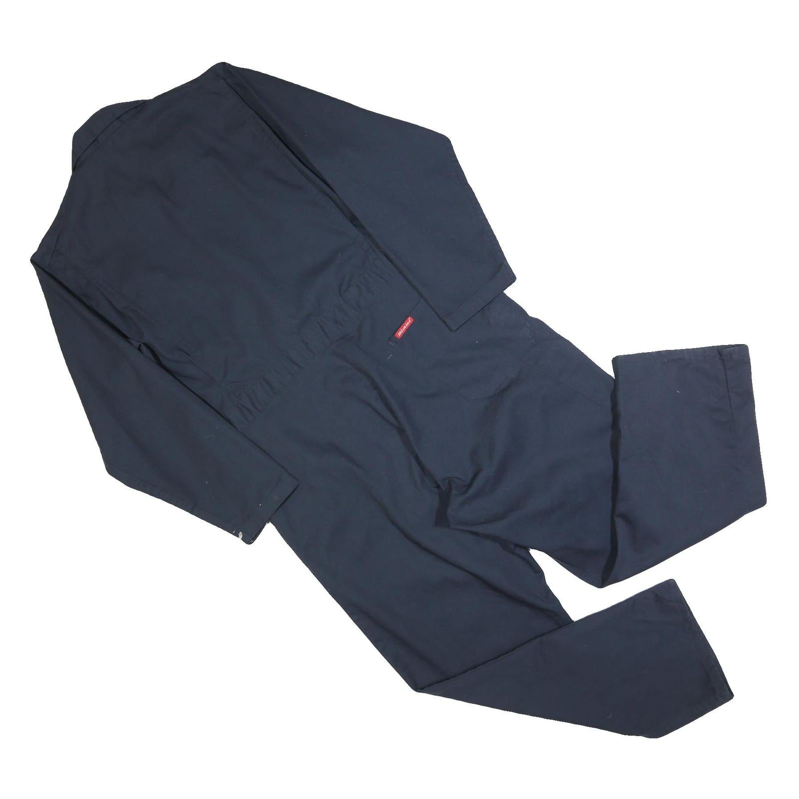 DICKIES Mens Navy Blue Cotton Blend Classic Dungarees L W40 L30 Workwear
