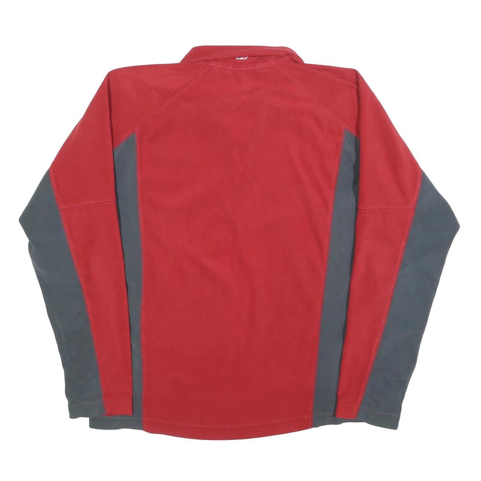 BERGHAUS Mens Red & Grey Polyester Pullover Plain 1/4 Zip Jumper S Outdoor
