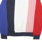 TOMMY HILFIGER Mens Red Pink White Navy Blue Colourblock Jumper Crew Neck Basic
