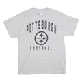 NFL Mens Grey Pittsburgh Steelers Football T-Shirt L Short Sleeve Crew Neck