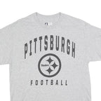 NFL Mens Grey Pittsburgh Steelers Football T-Shirt L Short Sleeve Crew Neck