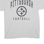 NFL Mens Grey Pittsburgh Steelers Football T-Shirt L Short Sleeve Crew Neck