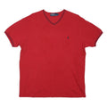 POLO RALPH LAUREN Mens Red V-Neck T-Shirt M Short Sleeve Cotton Blend