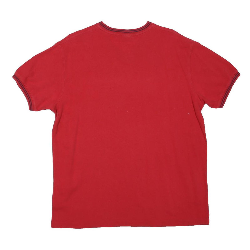 POLO RALPH LAUREN Mens Red V-Neck T-Shirt M Short Sleeve Cotton Blend