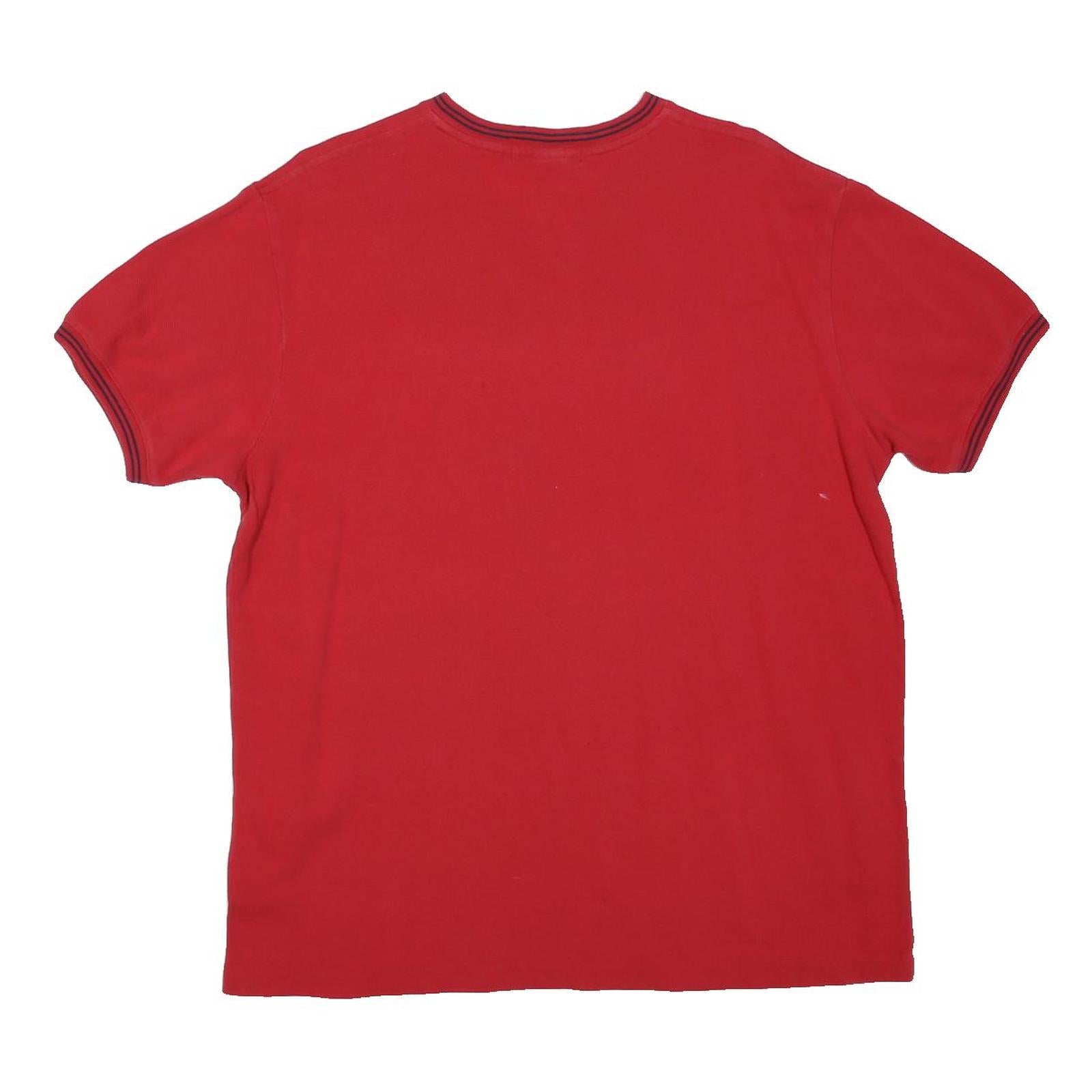 POLO RALPH LAUREN Mens Red V-Neck T-Shirt M Short Sleeve Cotton Blend