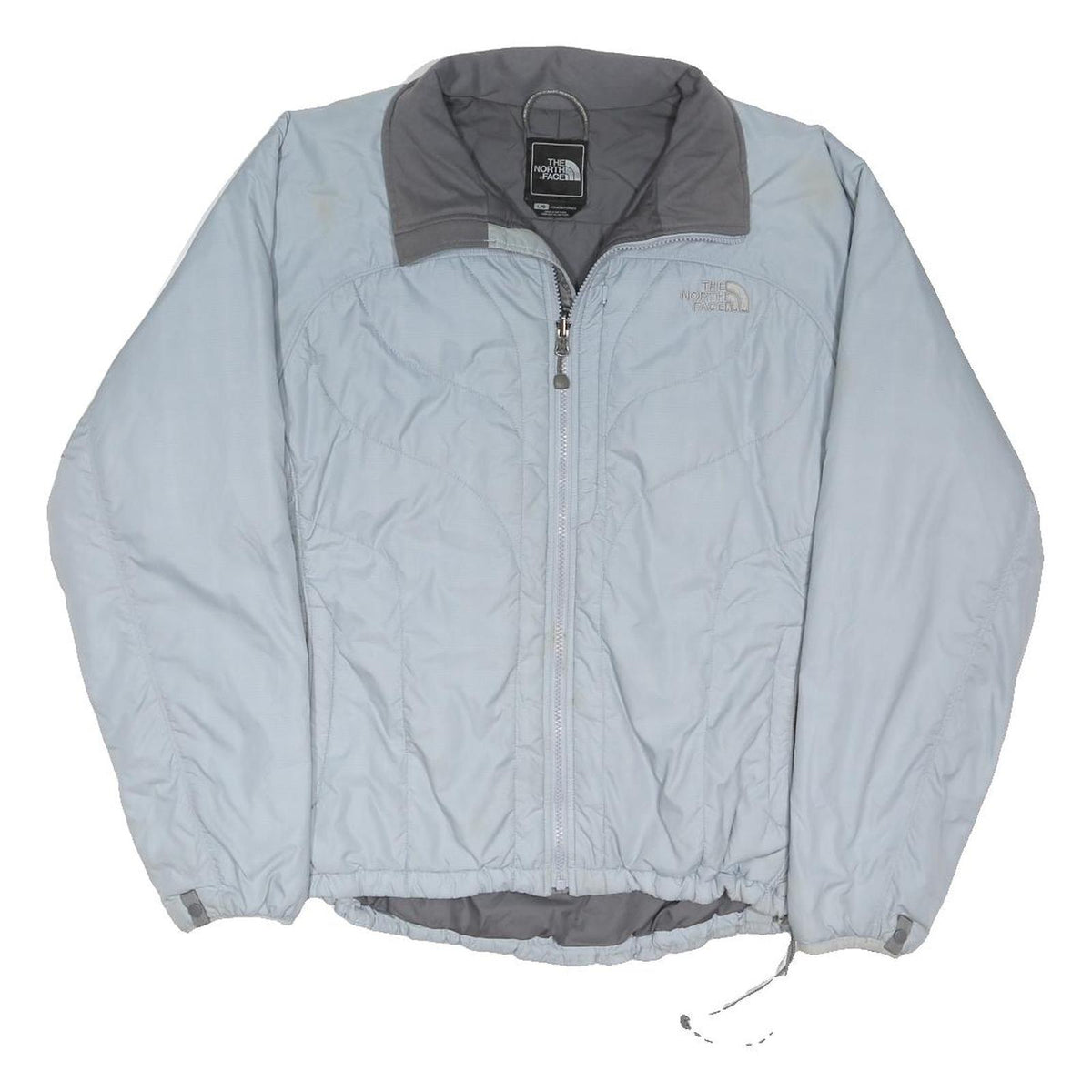 THE NORTH FACE Womens Grey Outdoor Jacket L Polyester Blend Zip Plain