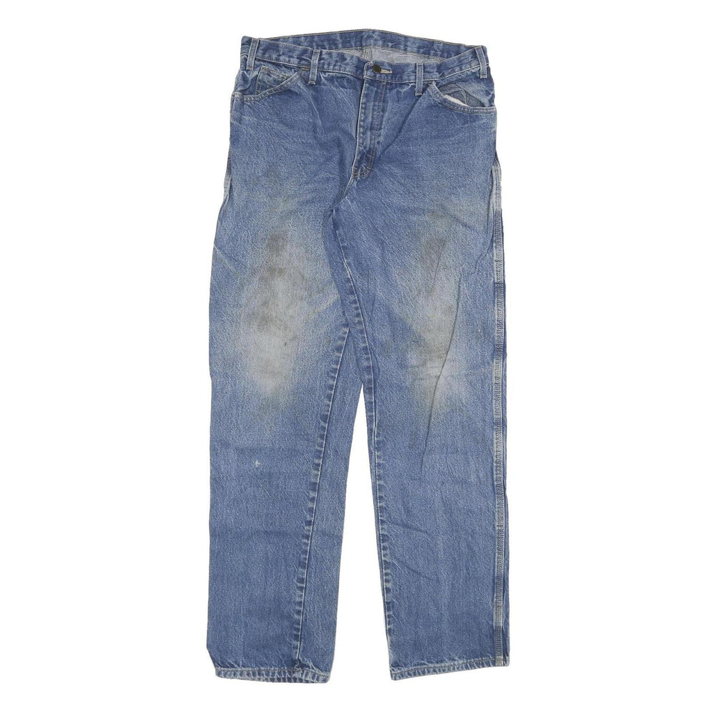 DICKIES Mens Regular Blue Denim Jeans W36 L36 Workwear Cotton Blend Zip